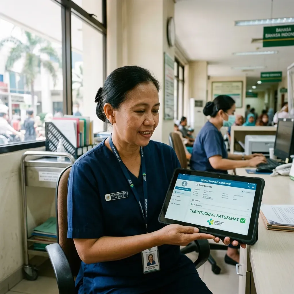 Gambar Kemenkes Wajibkan Rekam Medis Elektronik Terintegrasi SATUSEHAT: Panduan Regulasi, Interoperabilitas HL7 FHIR, dan Strategi Faskes