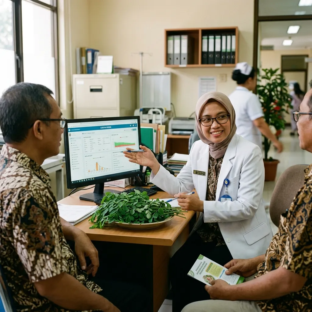 Gambar Khasiat Daun Kelor Moringa untuk Nutrisi dan Daya Tahan Tubuh serta Integrasi Klinis