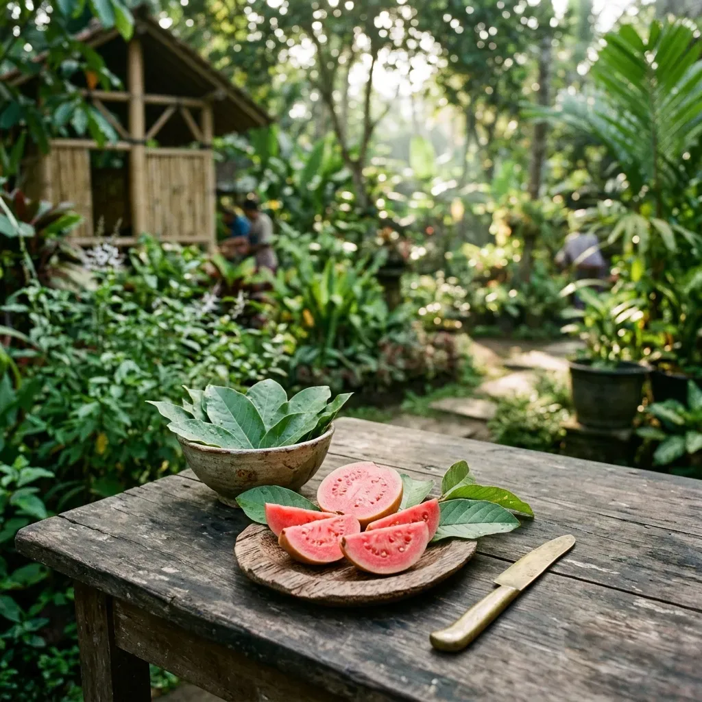 Gambar Manfaat Jambu Biji Merah dan Daun Salam untuk Kolesterol dan Gula Darah