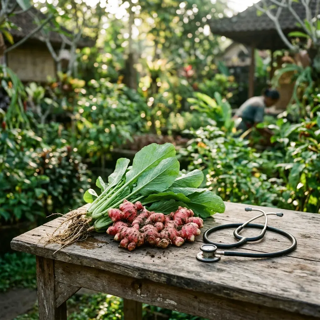 Gambar Manfaat Daun Sawi Tanah dan Jahe Merah untuk Meredakan Radang Sendi serta Manajemen Rekonsiliasi RME di Faskes