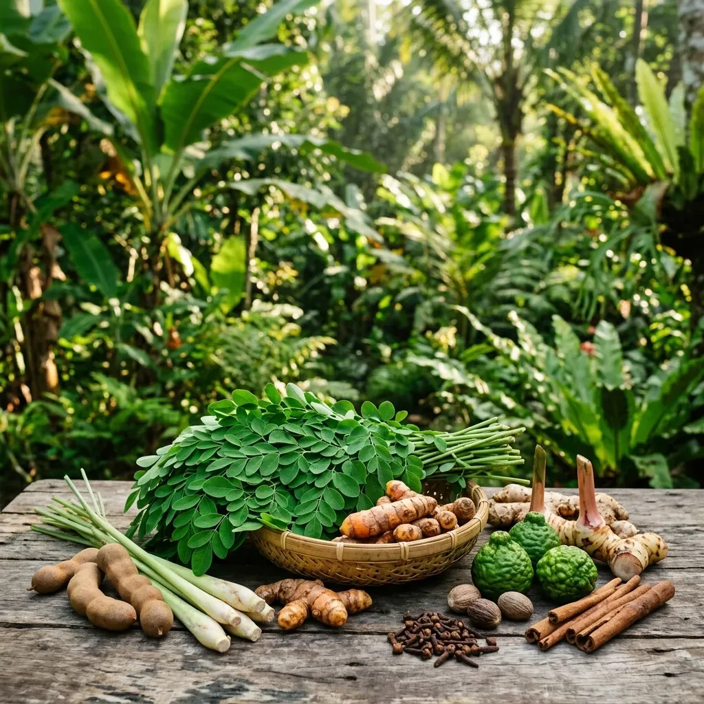 Gambar Manfaat Kesehatan Daun Kelor dan Herbal Tradisional Indonesia untuk Medis